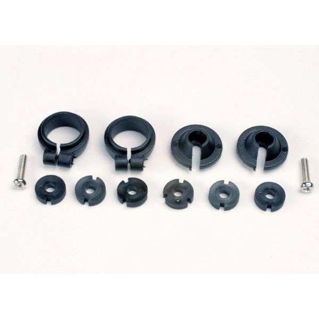 TRAXXAS 1965: Piston head set, (2 sets of 3 types)/ shock collars (2)/ spring retainers (2)
