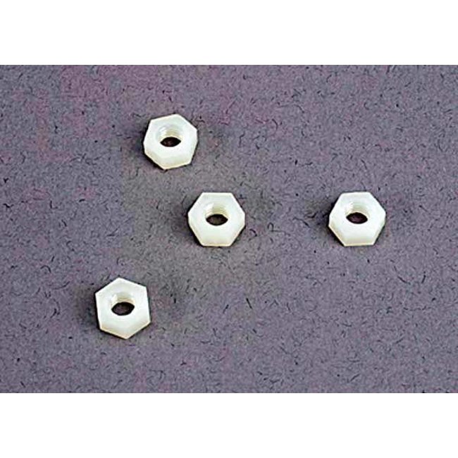 TRAXXAS 2447: 4mm nylon wheel nuts (4)