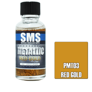 SMS PAINTS SMS Metallic RED GOLD 30ml Acrylic laquer ( AIRBRUSH READY  )