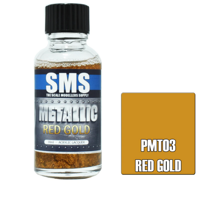 SMS Metallic RED GOLD 30ml Acrylic laquer ( AIRBRUSH READY  )