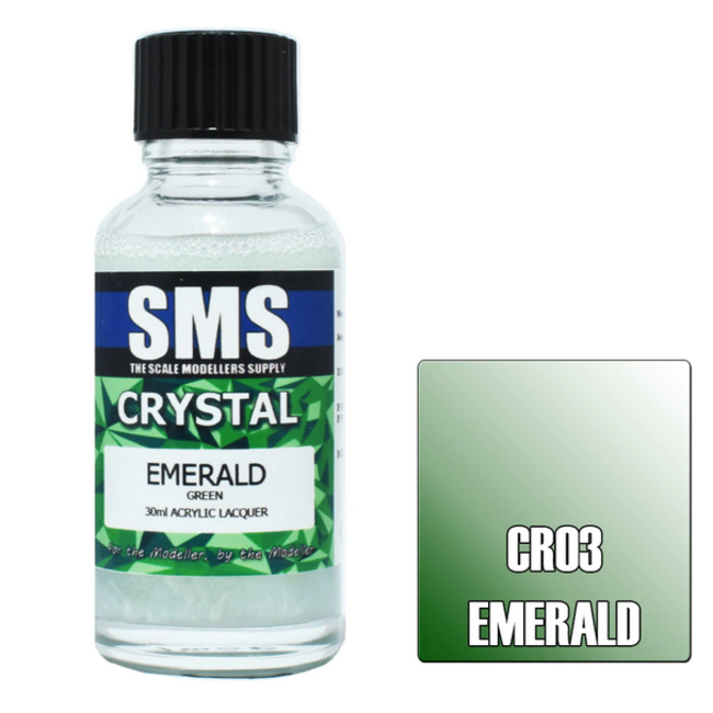 SMS Crystal EMERALD (Green) 30ml Acrylic laquer ( AIRBRUSH READY  )