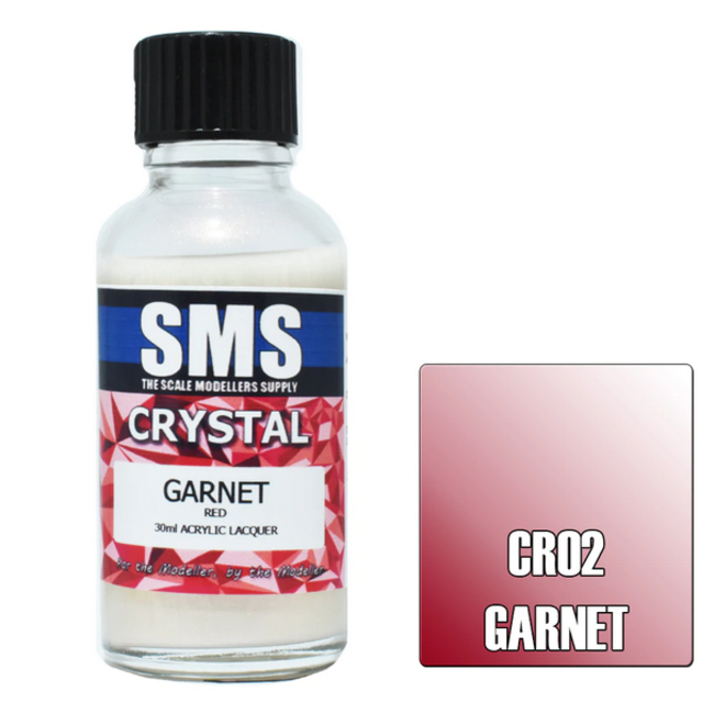 SMS Crystal GARNET (Red) 30ml Acrylic laquer ( AIRBRUSH READY  )