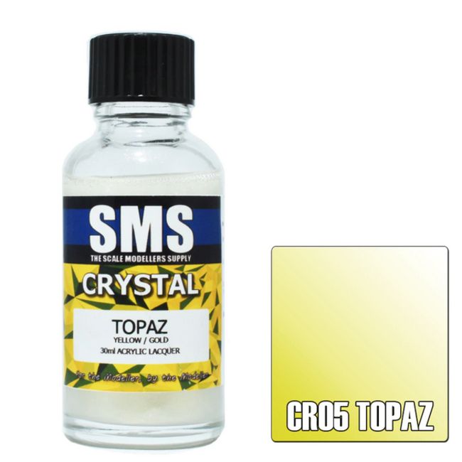 SMS Crystal TOPAZ (Yellow / Gold) 30ml Acrylic laquer ( AIRBRUSH READY  )