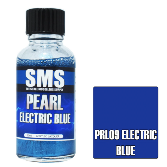 SMS Pearl ELECTRIC BLUE 30ml Acrylic laquer ( AIRBRUSH READY  )