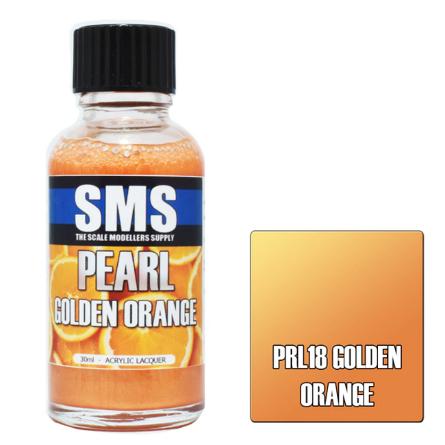 SMS Pearl GOLDEN ORANGE 30ml Acrylic laquer ( AIRBRUSH READY  )