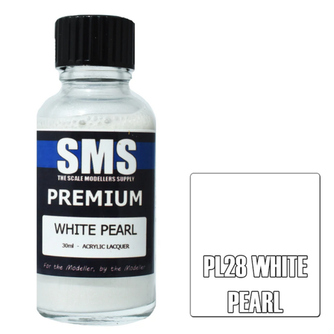 SMS Premium WHITE PEARL 30ml Acrylic laquer ( AIRBRUSH READY  )