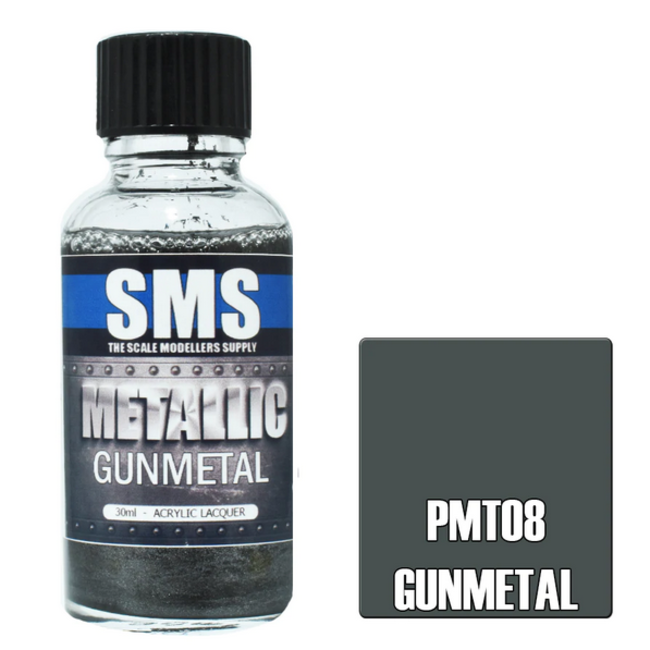 SMS Metallic GUNMETAL 30ml Acrylic laquer ( AIRBRUSH READY  )