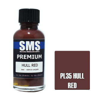 SMS PAINTS SMS Premium HULL RED 30ml Acrylic laquer ( AIRBRUSH READY  )