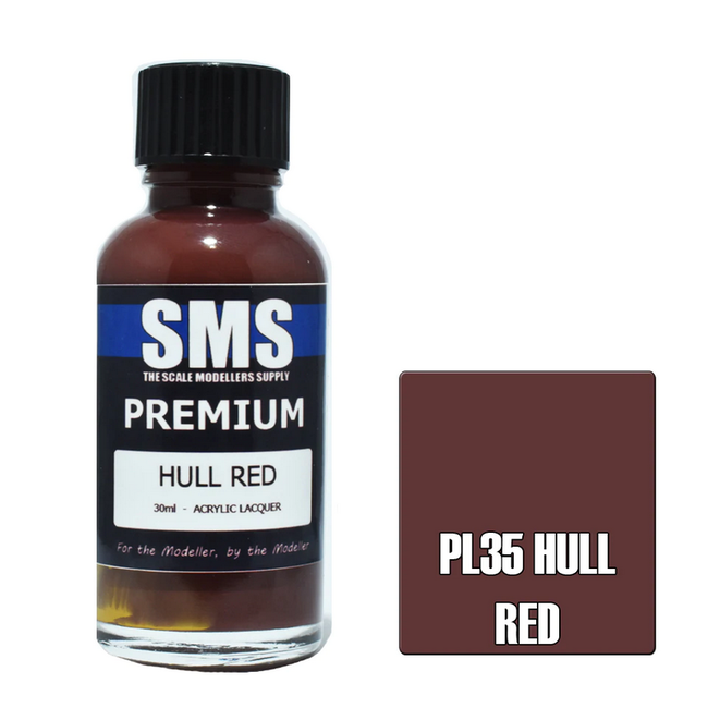 SMS Premium HULL RED 30ml Acrylic laquer ( AIRBRUSH READY  )