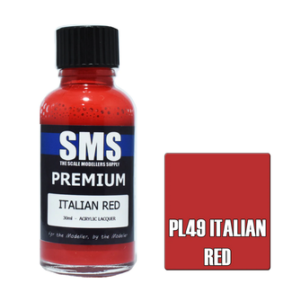 SMS PAINTS Premium ITALIAN RED 30ml Acrylic laquer ( AIRBRUSH READY  )