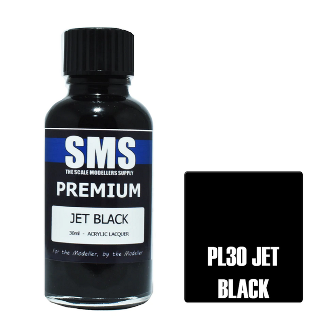 Premium JET BLACK 30ml Acrylic laquer ( AIRBRUSH READY  )