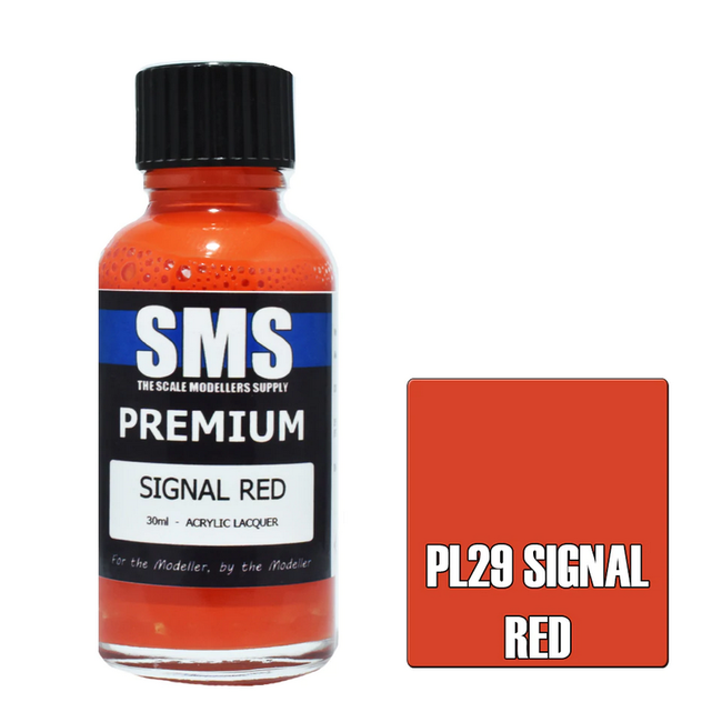 SMS Premium SIGNAL RED 30ml Acrylic laquer ( AIRBRUSH READY  )
