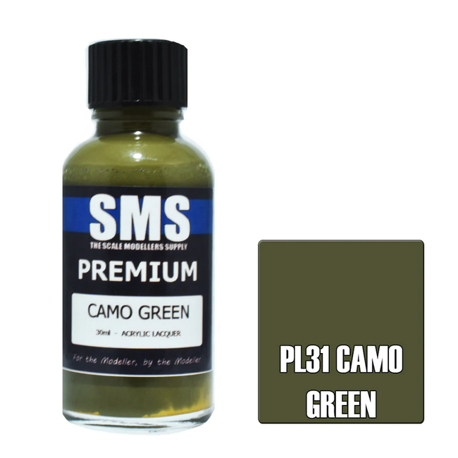 SMS Premium CAMO GREEN 30ml Acrylic laquer ( AIRBRUSH READY  )