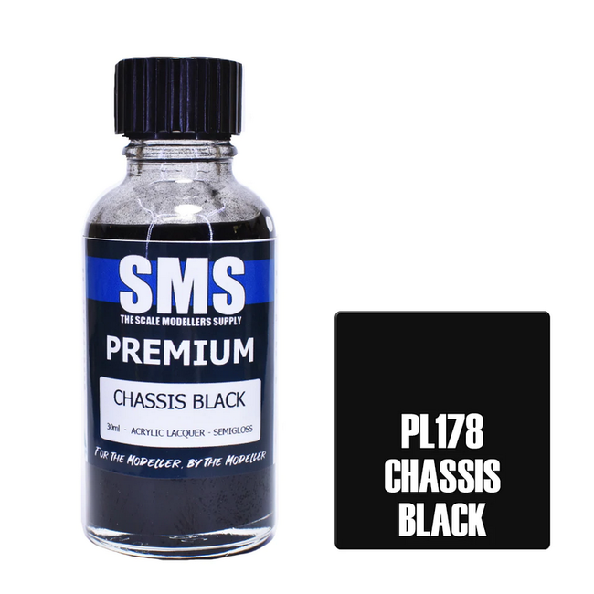SMS Premium CHASSIS BLACK 30ml Acrylic laquer ( AIRBRUSH READY  )