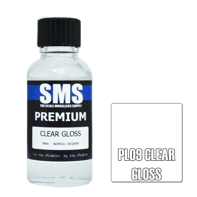 SMS Premium CLEAR GLOSS 30ml Acrylic laquer ( AIRBRUSH READY  )