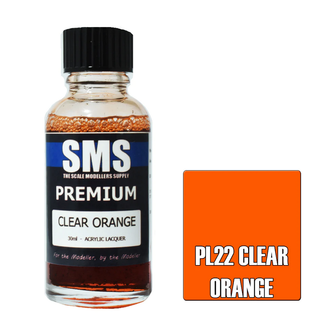 SMS PAINTS SMS Premium CLEAR ORANGE 30ml Acrylic laquer ( AIRBRUSH READY  )