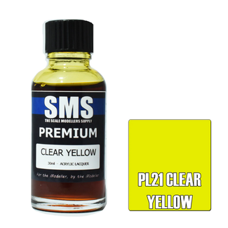SMS PAINTS SMS Premium CLEAR YELLOW 30ml Acrylic laquer ( AIRBRUSH READY  )