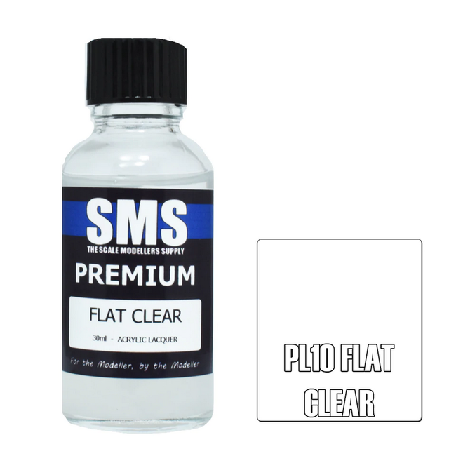 SMS Premium FLAT CLEAR 30ml Acrylic laquer ( AIRBRUSH READY  )