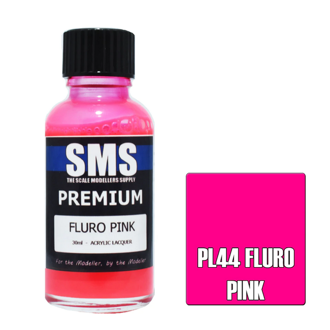 SMS Premium FLURO PINK 30ml Acrylic laquer ( AIRBRUSH READY  )