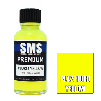 SMS PAINTS SMS Premium FLURO YELLOW 30ml Acrylic laquer ( AIRBRUSH READY  )