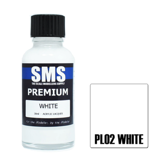 SMS PAINTS SMS Premium WHITE 30ml Acrylic laquer ( AIRBRUSH READY  )