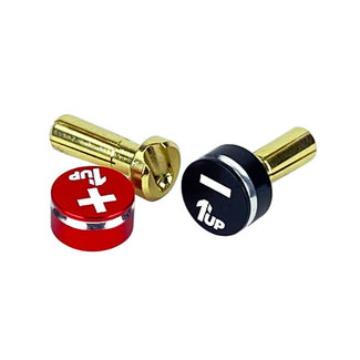1UP 1up Racing LowPro Bullet Plugs w/ Grips - 4/5mm Red/Black
