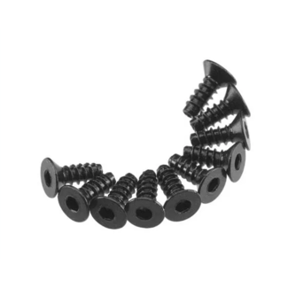 AXIAL Axial Hex Socket Tap Flat Head Screw M3x8mm Black (10), AXA464