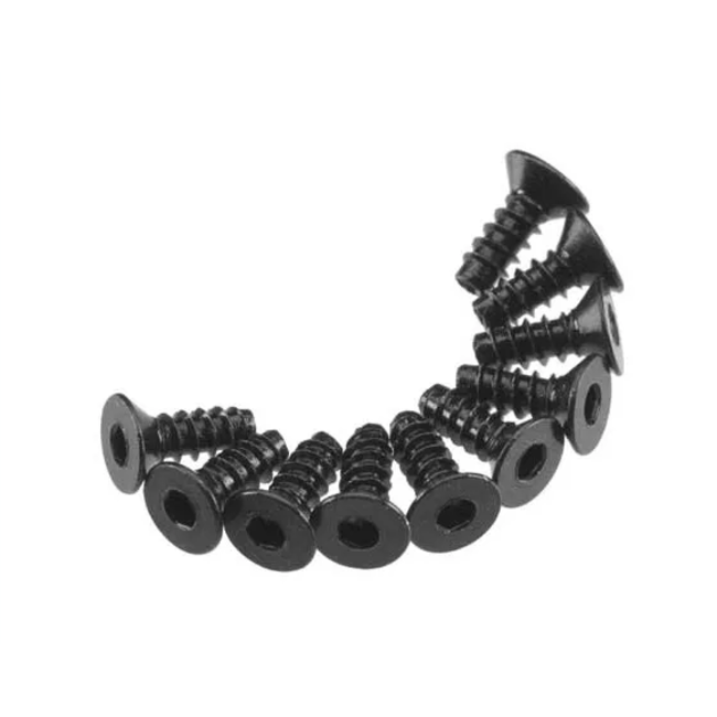 Axial Hex Socket Tap Flat Head Screw M3x8mm Black (10), AXA464