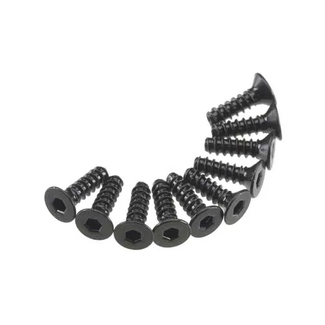 AXIAL Axial Hex Socket Tap Flat Head Screw M3x10mm Black (10), AXA465