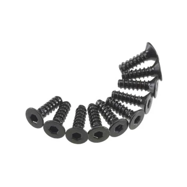 Axial Hex Socket Tap Flat Head Screw M3x10mm Black (10), AXA465