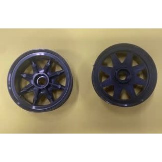TAMIYA TAMIYA FRONT WHEEL  BLACK/GRAY ( 2 PCE  ) : GRASSHOPPER II BLACK