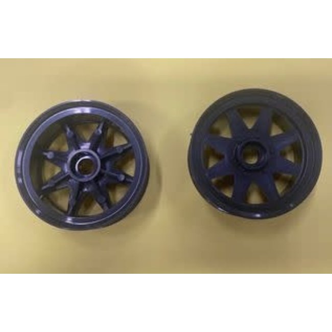TAMIYA FRONT WHEEL  BLACK/GRAY ( 2 PCE  ) : GRASSHOPPER II BLACK