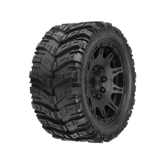 PROLINE Proline Masher X HP Belted Tyres Mounted on Raid Black Wheels, 24mm Hex, F/R, PR10176-10
