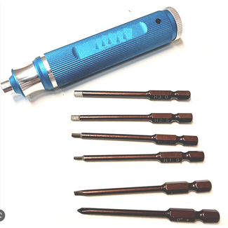 ACE IMPORTS ACE ALLEN KEY DRIVER SET 1.5, 2.0, 2.5, 3.0mm Phillips 0# + / Flat 1# -