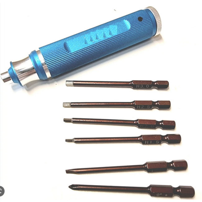 ACE ALLEN KEY DRIVER SET 1.5, 2.0, 2.5, 3.0mm Phillips 0# + / Flat 1# -