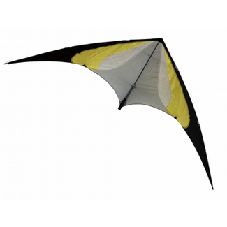 HAAK HIGH AS A KITE HAAK QUANTUM   DUAL STRING STUNT  KITE Size: 240cm  Material: Ripstop Polyester  Frame:  4mm Fibreglass  Wind speed: 12 - 20kph Line: Comes with line