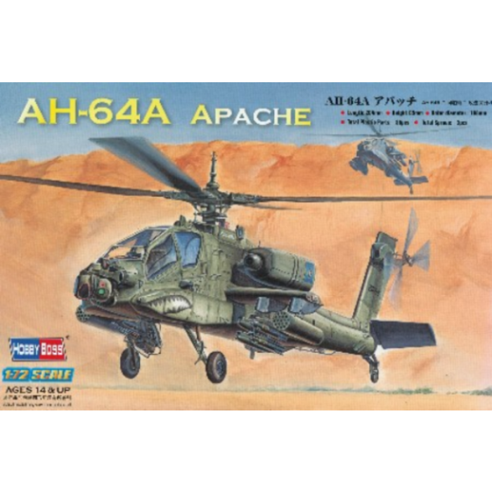 HOBBYBOSS HobbyBoss 1/72 AH64A Apache Attack Helicopter Plastic Model