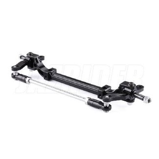 JAZ RIDER Tamiya Tractor Trucks - Black (HD ver.) Aluminum Front Axle Set (TTT-FRONT-AXLE-HD-BK)