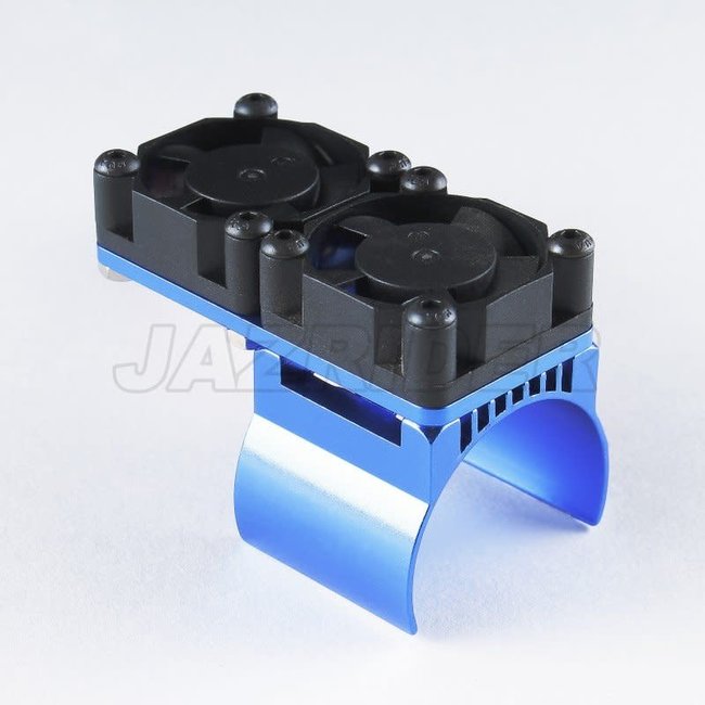 Jazrider RC Aluminium 540 Motor Heat Sink (Blue) w/Twin Cooling Fans (JR-FAN2-BU)