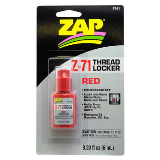 HPI ZAP PT-71 0.20 OZ. Z-71 PERMANENT THREAD LOCKER (RED) (CARDED)