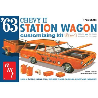 AMT AMT 1/25 1963 Chevy II Station Wagon w/ Trailer Plastic Model Kit