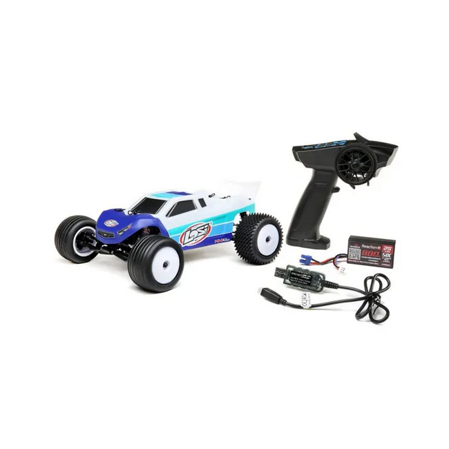 Losi Mini T 2.0 Brushless RTR 1/18 2wd Stadium Truck, Blue, LOS01019T2