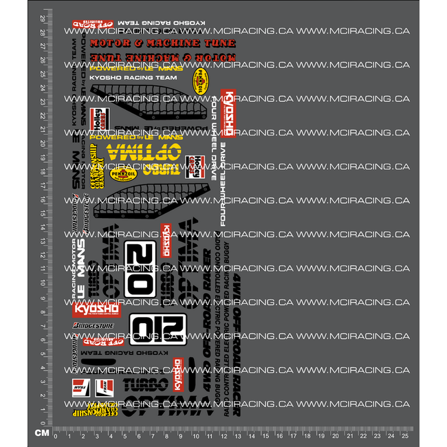 MCI 1/10TH KYO - TURBO OPTIMA DECALS