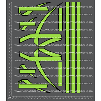 MCI REPRODUCTION DECALS MCI 1/14TH TAM 56334 - KING HAULER TRUCK STRIPE KIT V6 DECALS GREEN
