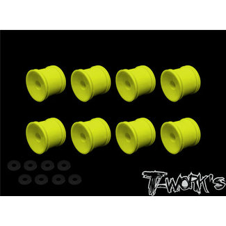 TWORKS TWORKS 12mm Truck Wheel Yellow ( Team Associated T4.3, T5M and T6.1 & Tekno ET410 & Yokomo YZ-2T F&R ) 8pcs.