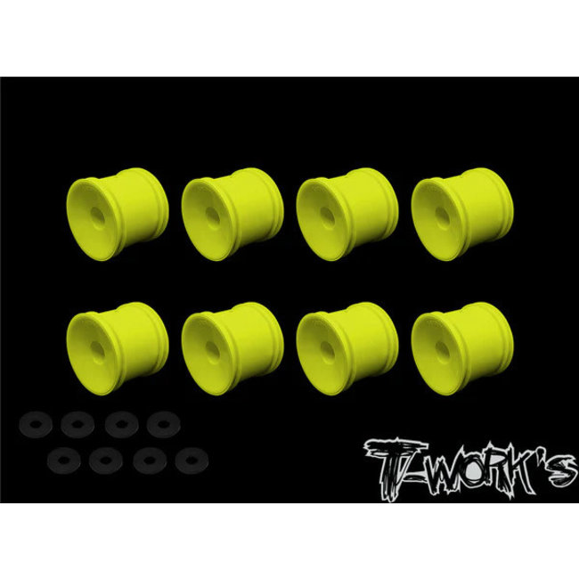 TWORKS 12mm Truck Wheel Yellow ( Team Associated T4.3, T5M and T6.1 & Tekno ET410 & Yokomo YZ-2T F&R ) 8pcs.