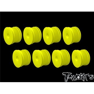 TWORKS TWORKS 2.2" 12mm Hex Rear Wheel Yellow ( For B6.1/B6.2/B64/B74/YZ2/YZ4/RB7/ZX7/D418/SRX2/SDX4 ) 8pcs -TE-218-CY-8