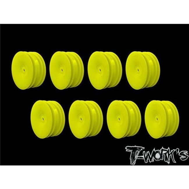 TWORKS 2.2" 12mm Hex Front Wheel Yellow (B6.1/6.2/RB5/RB6/RB7/YZ2/XB2 ) 8pcs - TE-218-AY-8