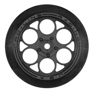 Showtime Front Runner 2.2"/2.7" Black Front Drag Racing 12mm Hex Wheels (2) for LosiÂ 22Sâ„¢ No Prep Drag Car, SlashÂ 2wd & AE DR10 (using Pro-Line 2.
