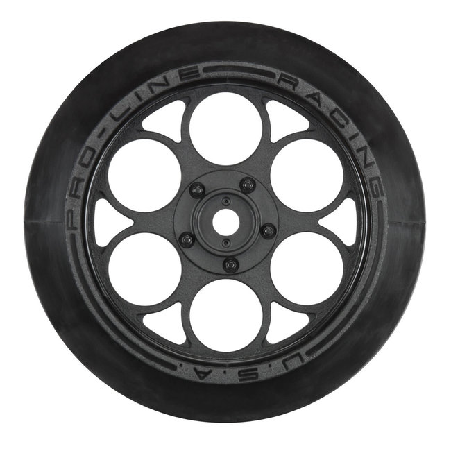 Showtime Front Runner 2.2"/2.7" Black Front Drag Racing 12mm Hex Wheels (2) for LosiÂ 22Sâ„¢ No Prep Drag Car, SlashÂ 2wd & AE DR10 (using Pro-Line 2.